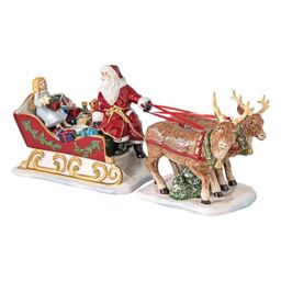 Villeroy & Boch – Christmas Toys Nostalgia Sledge with Santa and Reindeers, Christmas Decorations, Xmas Decoration Indoor, Table Decoration, Porcelain