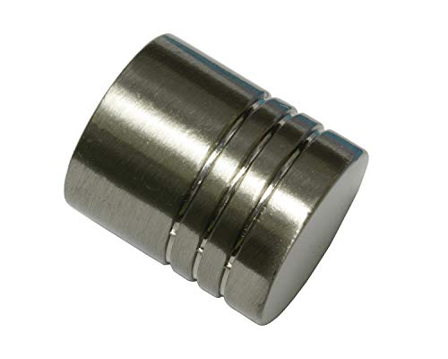 Gardinia Curtain Rod Finials, Aluminum Stainless Steel Finish, Ø 16 mm 30101
