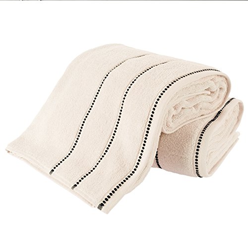 Lavish Home 2-Piece Luxury Bathroom Towels Set - Made From 100% Zero Twist Cotton - Quick Dry, Soft, and Absorbent Bath Towels (Beige)