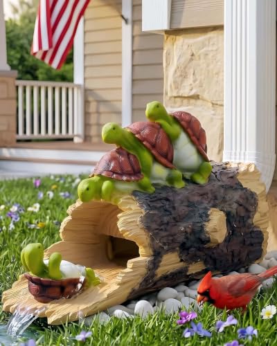 "Euiroet Funny Turtle Gutter Downspout Extender Statue, Outdoor Decor Sculpture Ornament, Decorative Gutter Extension, Splash Block, Downspout Diverter, Eco-Friendly Resin, Perfect for 3""x4"" Downspouts"