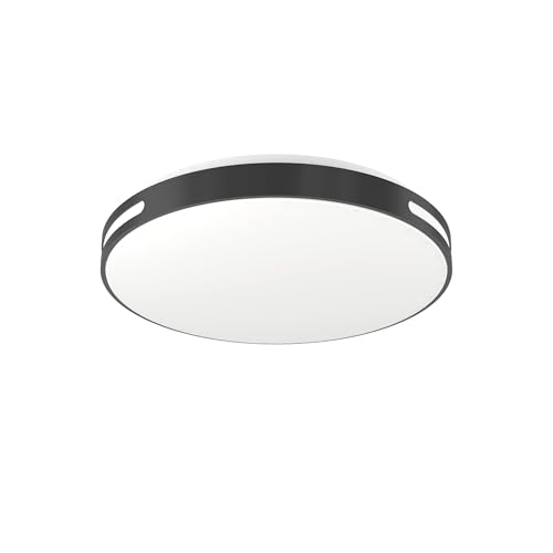 Eglo Connect.z Smart Home LED Ceiling Light Fixture Montegranaro-Z, ZigBee + Matter, app and Voice Control Alexa, Warm-White to Cool-White, RGB, dimmable lamp, Black-White, Ø 39.4 cm