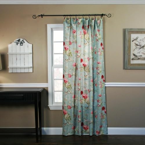 "Ellis Curtain Balmoral Floral 48"" x 84"" Tailored Curtain Panel, Sage"