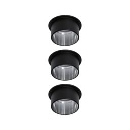 Paulmann 93383 LED recessed luminaire Gil 3-Step-Dim Round incl. 3 x 6 Watt dimmable Black matt Iron Brushed recessed Spotlight Aluminium spot 2700 K Coin