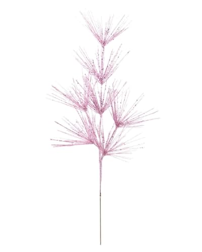 Pink Glitter Firework Christmas Tree Spray, 74cm Decorative Pick - Pink glitter firework spray, 74cm Christmas tree pick for wreaths, garlands and festive arrangements