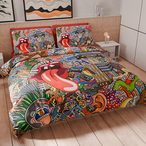 PETTI Artigiani Italiani - Single Duvet Cover Set 200 x 135 cm (1 Pillowcase 80 x 80 cm Included) Microfibre Duvet Cover Set with Digital Print Murals - Made in Italy