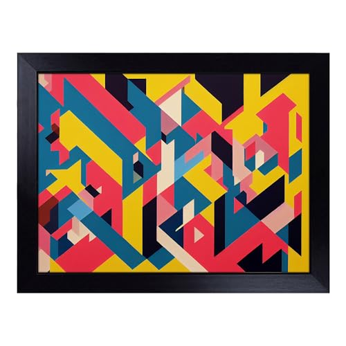 Lap Tray with Bean Bag Cushion, Sublime Abstract Art - Handmade in the UK, Raised Wooden Edge, Padded Cushion, Heat-Resistant Wipe-Clean Surface, for Meals, Laptops and Crafts