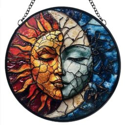 Giftway Stained Glass Suncatcher, 6x6 inches, Handmade Sun Catcher for Window Decor, Housewarming, Anniversary, Birthday, Christmas, Graduation Gift