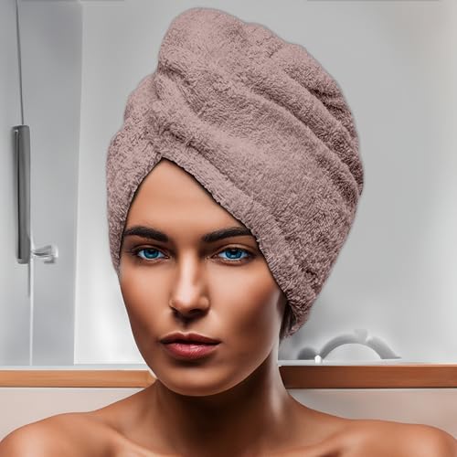 Soleil d'ocre, Cotton Bath Towel for Head 24 x 62 cm Old Pink Lagoon