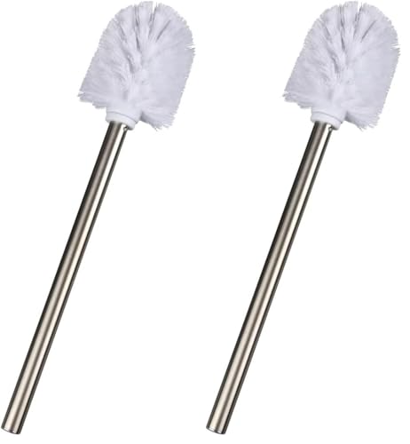 Wenko 16756100 Toilet Brush Ø 8 x 35 cm with Stainless Steel Handle Rust-Proof (Pack of 2)