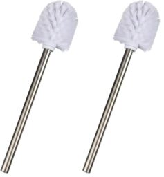 Wenko 16756100 Toilet Brush Ø 8 x 35 cm with Stainless Steel Handle Rust-Proof (Pack of 2)