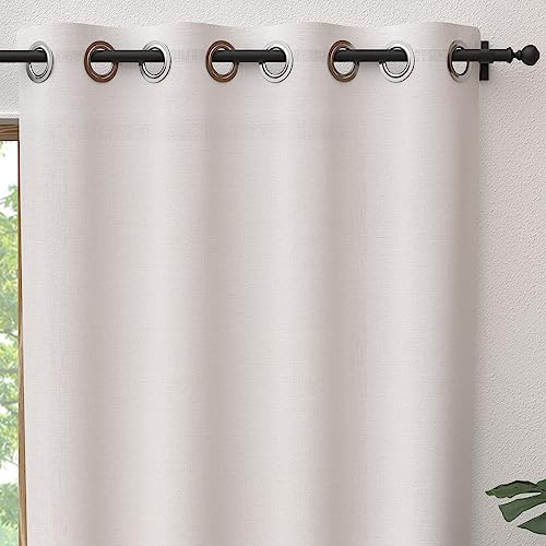 Soleil d'ocre, Panama Curtain with Eyelets 135 x 250 cm Pure Cotton White