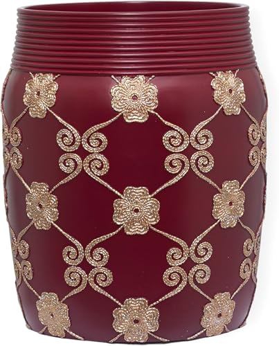 Zahari Home Decorative Trash Can for Bathroom, Office & Bedroom - 2.1 Gallons Stylish & Small Trash Can for Dorms, Desktop & Restroom - Chic Waste Basket for Compact Spaces, Elegant Rose