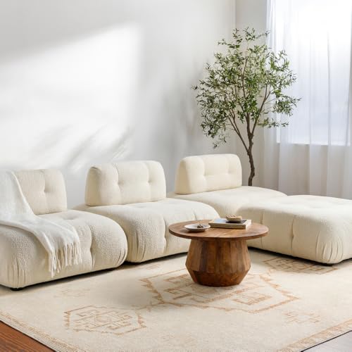 Livabliss x Becki Owens Solana Vintage Rug - Area Rugs Living Room 160x213 cm, Dining Floor, Kitchen, Traditional Multicoloured Boho Style, Easy Care Pile, Bohemian Large Rug, Burnt Orange, Ivory
