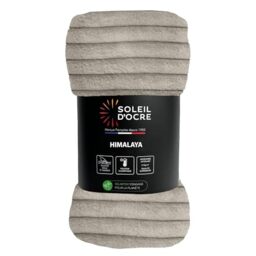 Soleil d'ocre, Flannel and Velvet Blanket 120 x 160 cm Himalaya Off-White