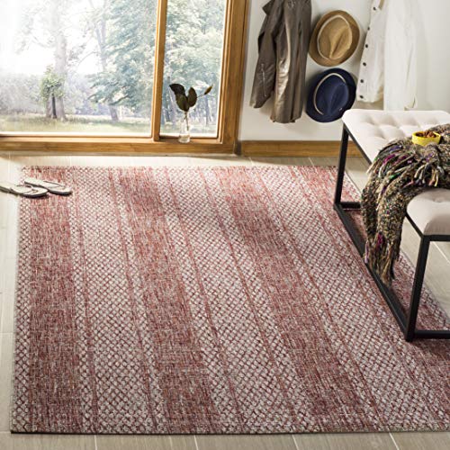 Safavieh Contemporary Indoor/Outdoor Woven Rectangle Area Rug, Courtyard Collection, CY8736, in Light Beige / Terracotta, 160 X 231 cm for Garden, Patio or Any Outdoor Space