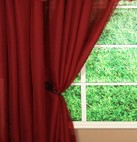 "Today's Curtain Emelia Original Voile Panel 63"", Burgundy, 60"" W x 63"" L"