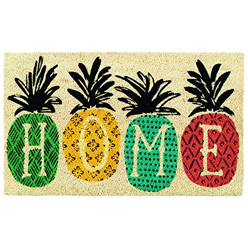 DII Fun Greetings Home Décor Indoor/Outdoor Natural Coir Fiber Doormat, 18x30, Pineapple Home
