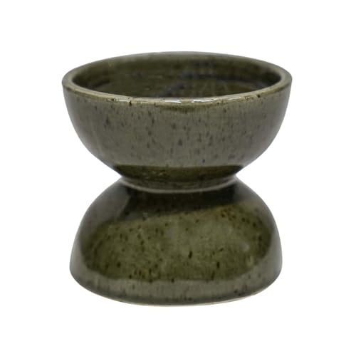 Ivyline Bowen Pillar Candle Holder in Moss with Stable Base - Modern Elegant Home Decoration - H9 x D9 cm