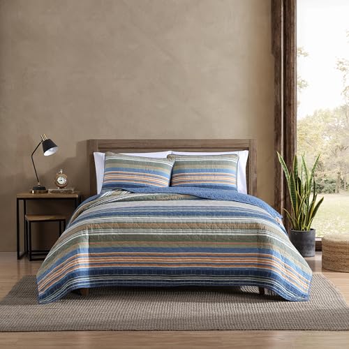Eddie Bauer Reversible Cotton Bedding with Matching Shams, Home Decor for All Seasons, Washed, Yakima Green, Twin