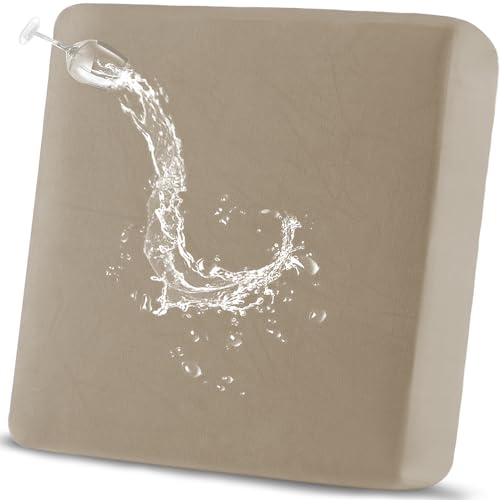 TOPYUMH 100% Waterproof Couch Cushion Covers, Stretch Sofa Seat Covers, Reversible Protector Covers for Pets, Washable (Loveseat Cushion, Sand), Medium