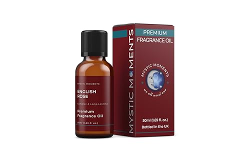 Mystic Moments - English Rose Fragrance Oil - 50ml - English Rose notes create a classic fresh rose scent for candles, soaps, wax melts and diffusers.