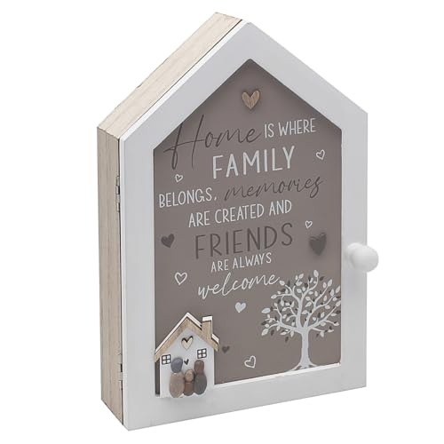 Lesser & Pavey Love And Affection Home Key Cabinet For Home & Offices - Friends And Family Wooden Key Holder - Lovely Gift For Women & Men - Decorative Key Cabinet With Knob