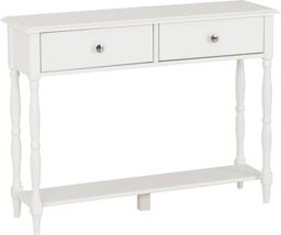 Seconique Stratford 2 Drawer Console Table in White