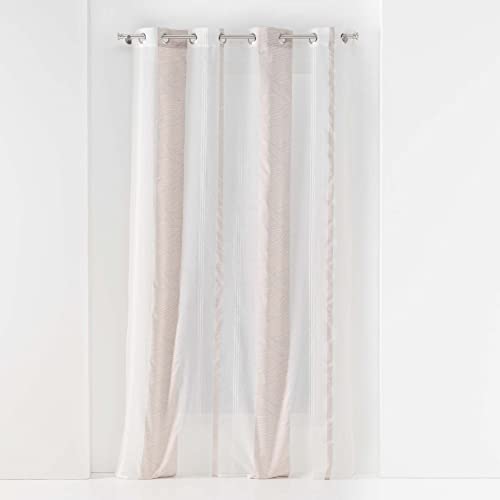 Douceur d'Intérieur, Estella Eyelet Curtain 140 x 240 cm Sandblasted Jacquard Estella