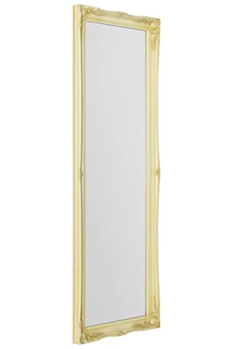 MirrorOutlet Full length Shabby Chic Tall Cream wall Mirror: 122 x 41cm,Ivory