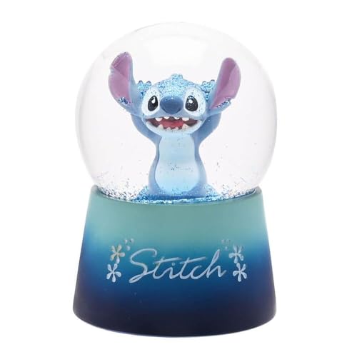 Widdop Disney Lilo & Stitch Snow Globe ??? 12cm Hand-Painted Waterball with Glitter Dome & Resin Base ??? Official Collectible Ornament Gift in Branded Box