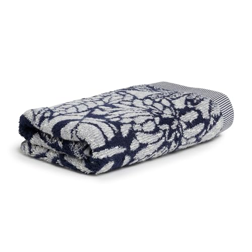 Möve Brooklyn Botanic Hand Towel 50 x 100 cm 85% Cotton / 10% Viscose / 5% Linen Natural/Deep Sea