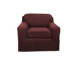 MAYTEX Pixel Ultra Soft Stretch Arm Furniture Cover, Wine Red Slipcover, 2-Piece Chair
