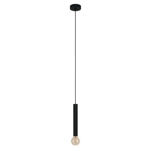 EGLO Cortenova Pendant Light 1 Bulb Cord Pendant Lamp Industrial Modern Hanging Lamp Made of Steel in Black Dining Table Lamp Living Room Lamp Hanging with E27 Socket