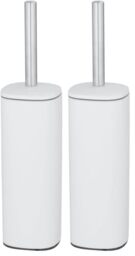 WENKO Alassio Toilet Brush White Stainless Steel (Pack of 2)