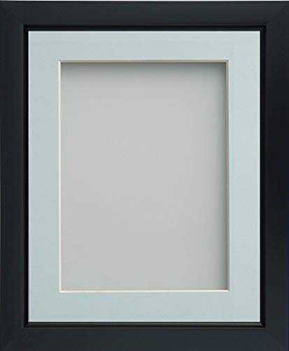 Frame Company Ainsworth Range Black 20x16 inch Picture Photo Frame with Light Blue Mount for Image A3 * Choice of Sizes* Fitted with Real Glass
