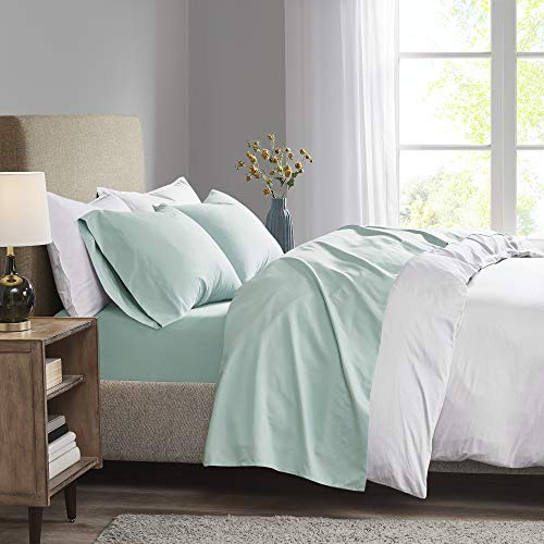 Madison Park All Season, Cozy Bedding-Set, Matching Pillow Case, Microfiber, Seafoam, King