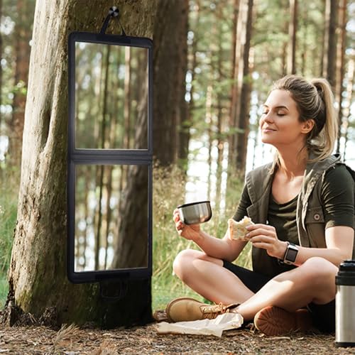 LPHUMEX Foldable Full Length Travel Mirror ??? 33??? Portable Shatterproof Hanging Mirror, Folding Full Length Travel Makeup Mirror for Camping, RV & Small Spaces