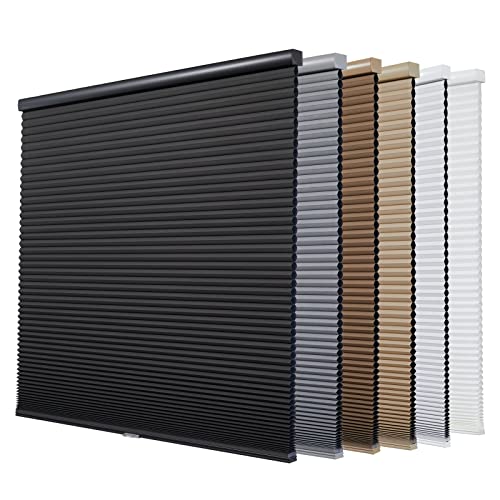 "Persilux Custom Blackout Cellular Window Shades, Cordless Window Blinds, Honeycomb Blinds for Windows (Beige, 27""W x 48""H) Window Shades for Home, Room Darkening Cellular Blinds & Shades for Bedroom"