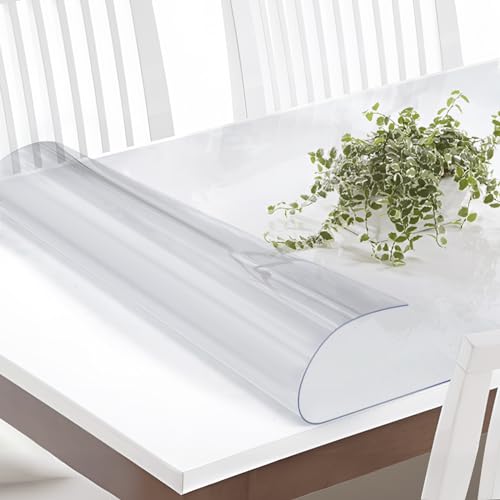 Vicwe 30 x 48 Inch Clear Table Cover Protector,1.5mm Thick Clear Table Protector, Rectangle Waterproof Plastic Table Cover, Scratch Proof and Easy Cleaning for Dining Room Table