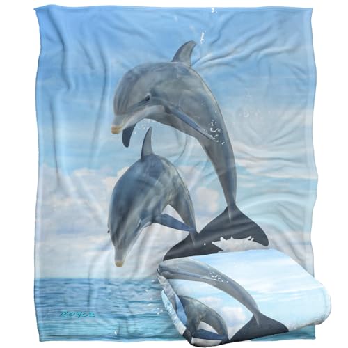Jq Licensing - Royce Mcclure Dolphin Jumpers Silky Touch Super Soft Throw Blanket 152 X 127 Cm
