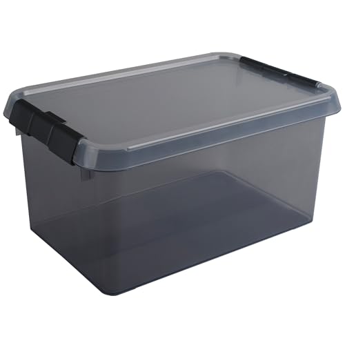 Helit Sunware The Comfort-Line 88001720 Storage Box 6 L Grey Transparent Organiser Box with Lid