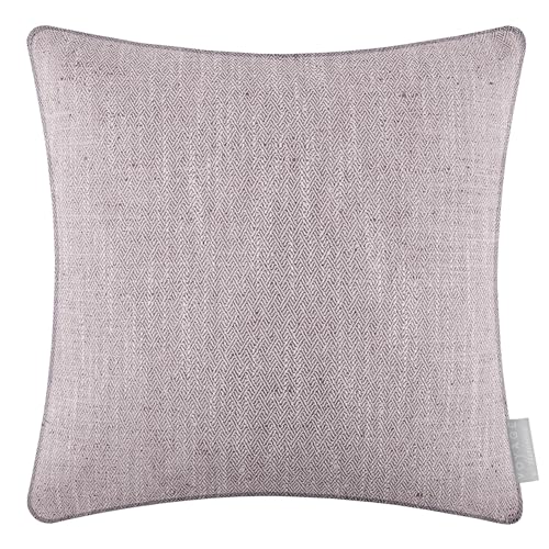 Voyage Maison Jedburgh Feather Filled Cushion – Herringbone Textured Woven Artisan Country Décor (Heather - 50x50cm)