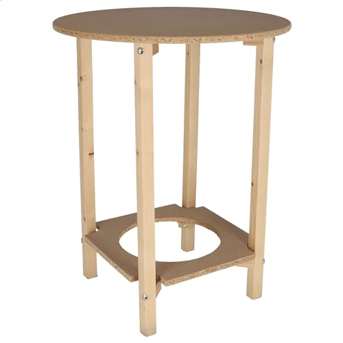Mueblear 21000 Gazte Round Wooden Table without Varnish, brown, 60 x 75 cm