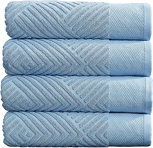 "Simpli-Magic 100% Cotton Soft Bath Towels Set - Quick Dry and Highly Absorbent, Textured Bath Towels 27"" x 54"" (4 Pack)"