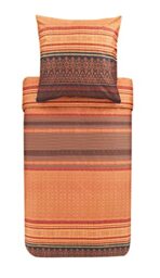 Bassetti Roccaraso R1 9323439 Bed Linen Set Cotton Mako Satin in Red 2-Piece with Zip Closure 155 x 220 cm / 80 x 80 cm
