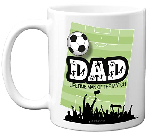 Fathers Day Mug Gifts for Dad - Lifetime Man of The Match - Dad Birthday Mug Present from Son Daughter, Christmas Day 11oz Ceramic Dishwasher Safe Coffee Cup