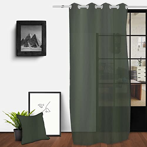 Soleil d'ocre Net Curtain with Eyelets 140 x 250 cm Green