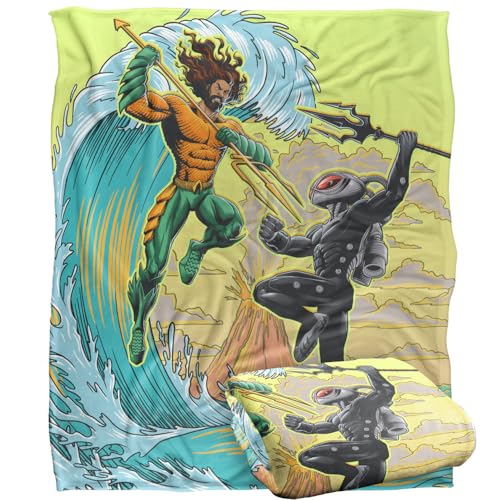 AQUAMAN and The Lost Kingdom Blanket, 152 x 127 cm Battle in The Ocean Silky Touch Super Soft Throw Blanket