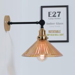 LEDSone Industrial Ribbed Cone Glass Wall Light Fittings