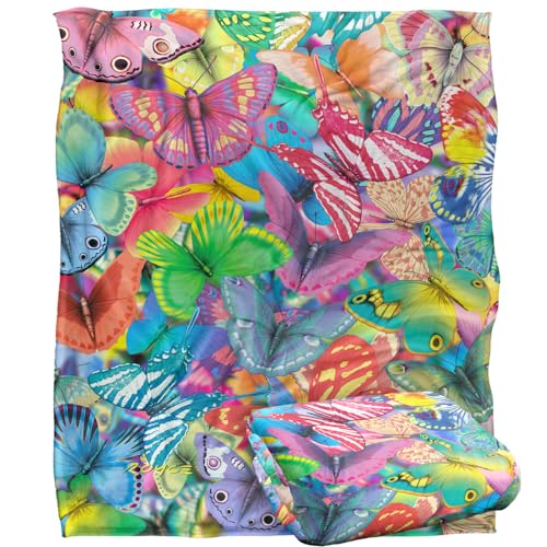 Jq Licensing - Royce Mcclure Butterfly Magic Colorful Pattern Silky Touch Super Soft Throw Blanket 152 X 127 Cm